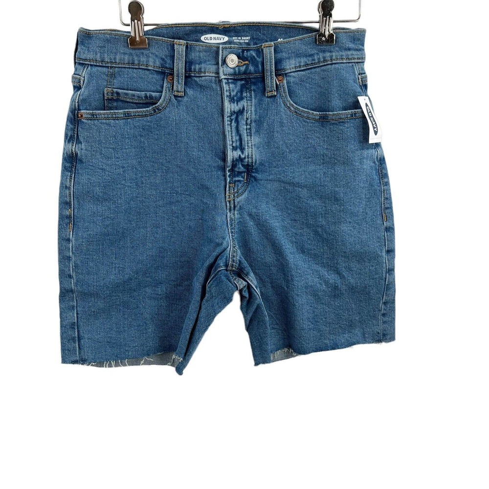 Old Navy Sky High Denim Short Shorts Button-Fly Blue Size 6 New